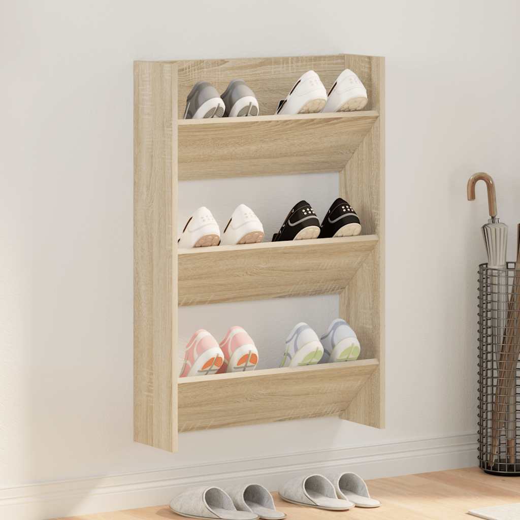 vidaXL P�ka �cienna na buty, d�b sonoma, 60x18x90 cm, p�yta