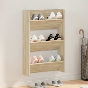 Stenska omara za čevlje sonoma hrast 60x18x90 cm iverna plošča