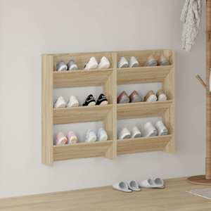 Stenska omara za čevlje 2 kosa sonoma hrast 60x18x90 cm