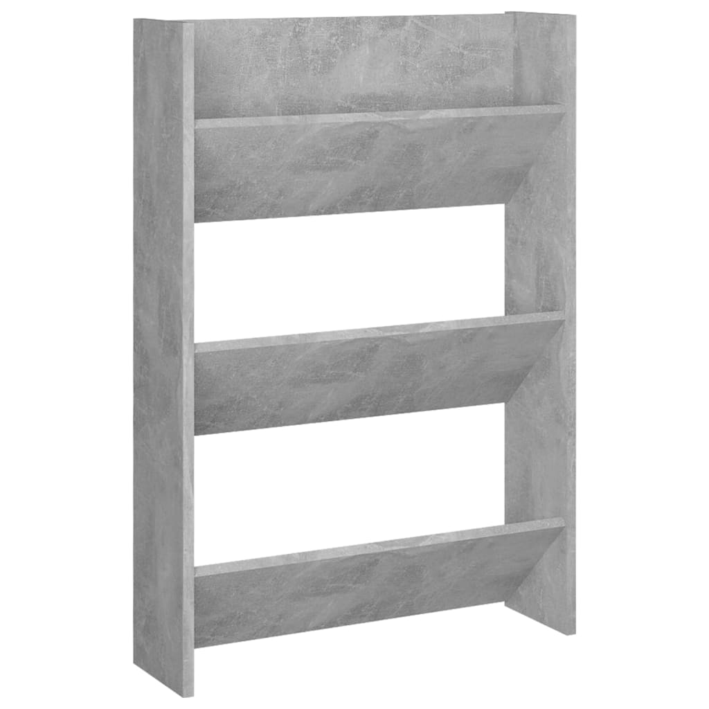 vidaXL Nástěnný botník betonově šedý 60 x 18 x 90 cm dřevotříska