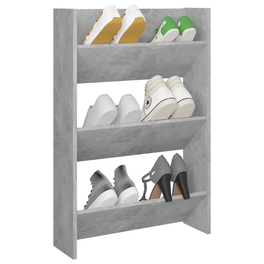 

vidaXL Wandschoenenkast 60x18x90 cm spaanplaat betongrijs