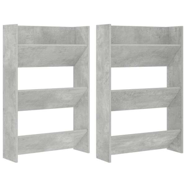 vidaXL seina kingakapid 2 tk, betoonhall, 60x18x90 cm, puitlaastplaat