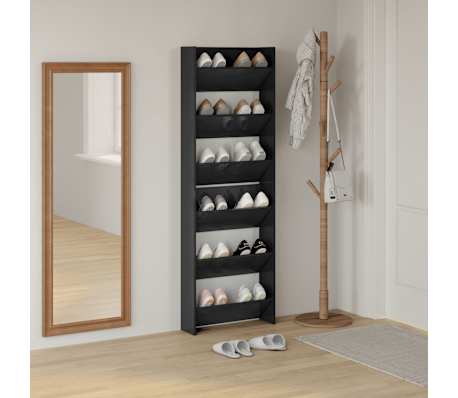 vidaXL skoreoler v&aelig;g 2 stk. 60x18x60 cm konstrueret tr&aelig; sort h&oslash;jglans