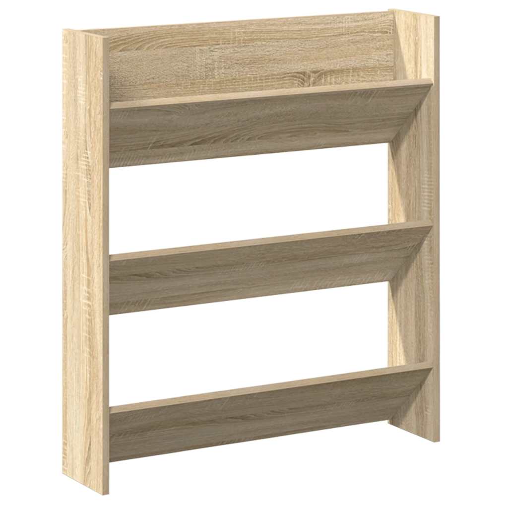 Thumbnail - vidaXL Wand-Schuhschrank Sonoma-Eiche 80x18x90 cm Holzwerkstoff