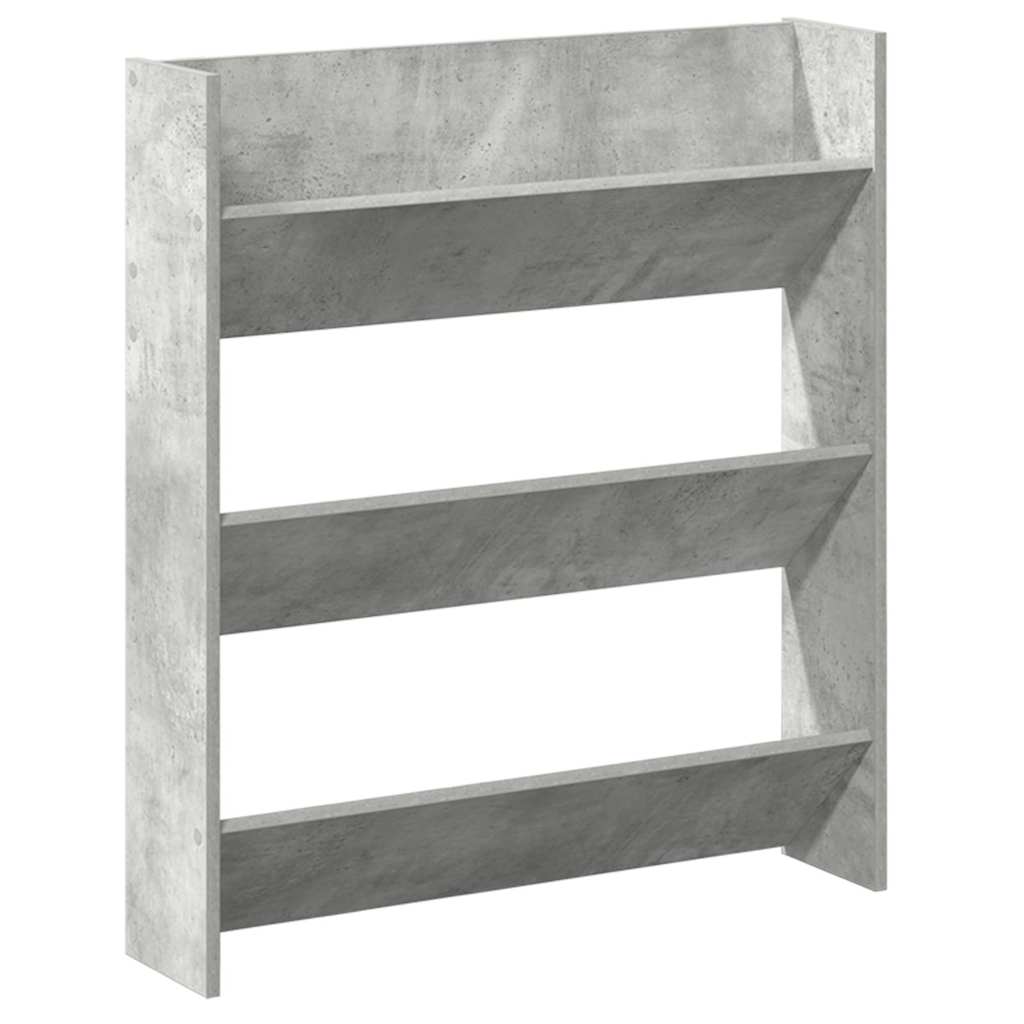 vidaXL Nástěnný botník betonově šedý 80 x 18 x 90 cm dřevotříska
