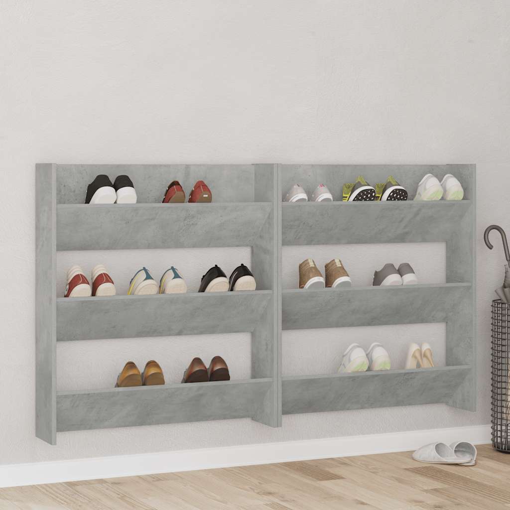 vidaXL Pantofar de perete, gri beton, 80x18x90 cm, PAL