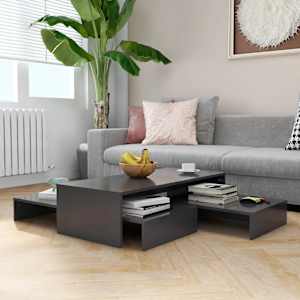 Sada konferenčních stolků šedá 100 x 100 x 26,5 cm dřevotříska - obrázek 1