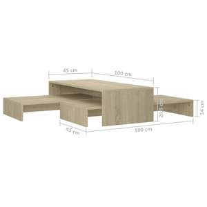 Sada konferenčních stolků dub sonoma 100x100x26,5 cm kompozit - obrázek 8