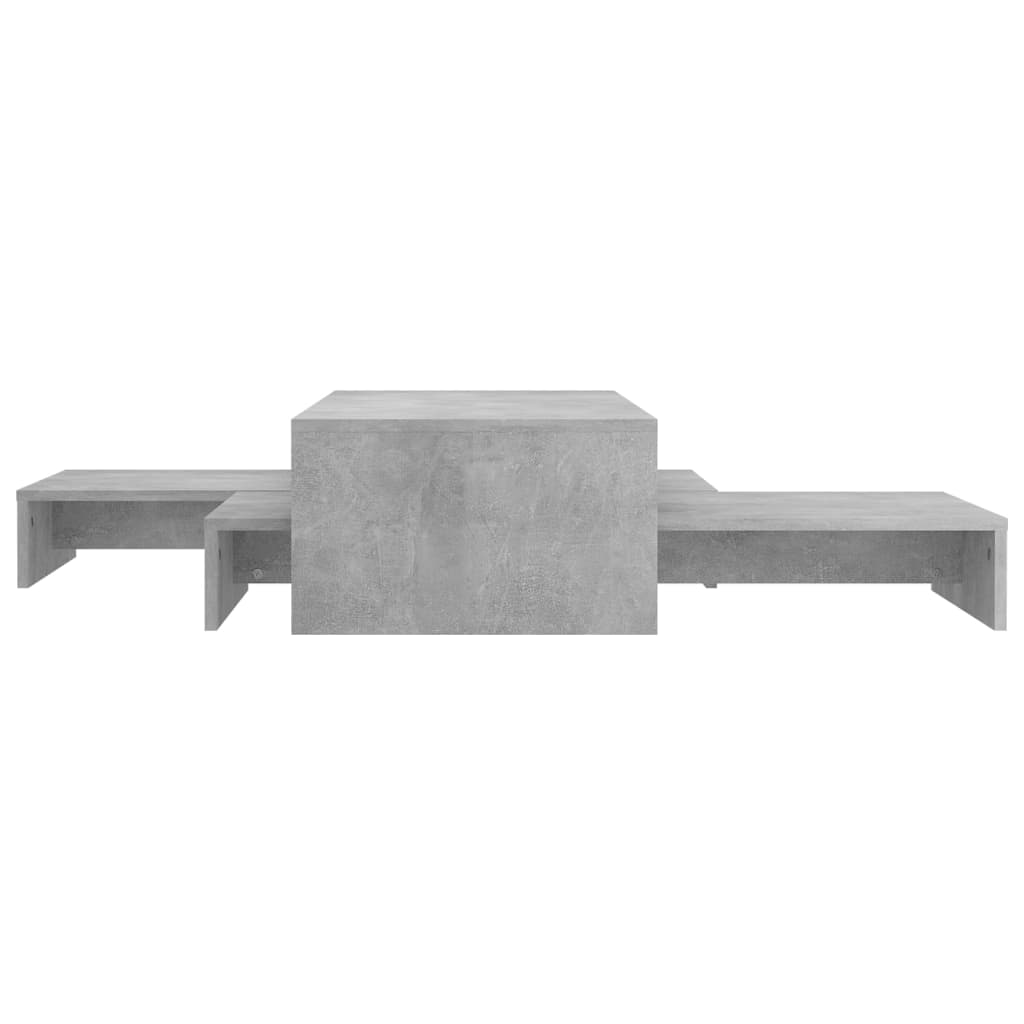 vidaXL Stablebart salongbordsett betonggrå 100x100x26,5 cm sponplate