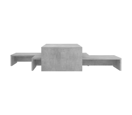 vidaXL Nesting Coffee Table Set Concrete Grey 100x100x26.5cm Engineered Wood