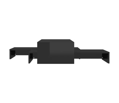 vidaXL Τραπεζάκι Ζιγκόν Γυαλιστερό Μαύρο 100x100x26,5 εκ. Μοριοσανίδα