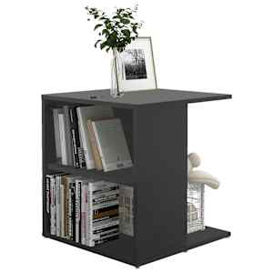 vidaXL Sidebord gr&aring; 45x45x48 cm konstruert tre