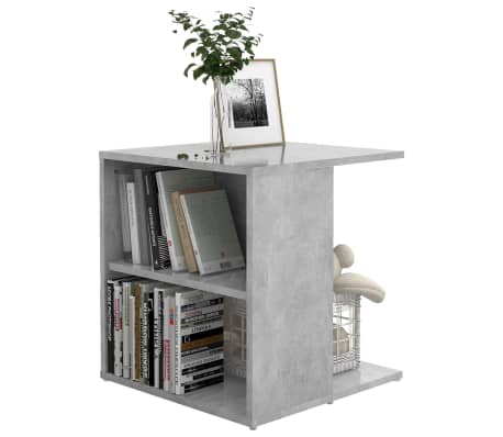 vidaXL Šoninis staliukas, betono pilkos spalvos, 45x45x48cm, MDP
