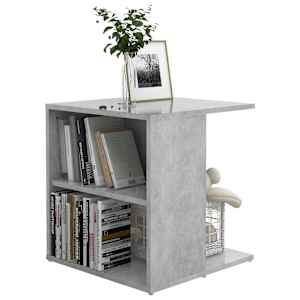 vidaXL Sidebord betonggr&aring; 45x45x48 cm sponplate