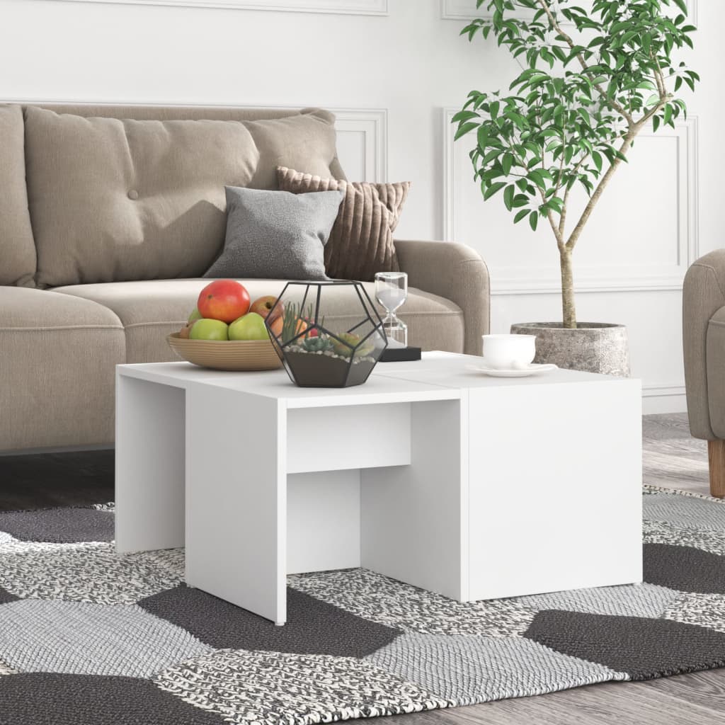 vidaXL Stoliki kawowe, 4 szt., biae, 33x33x33 cm
