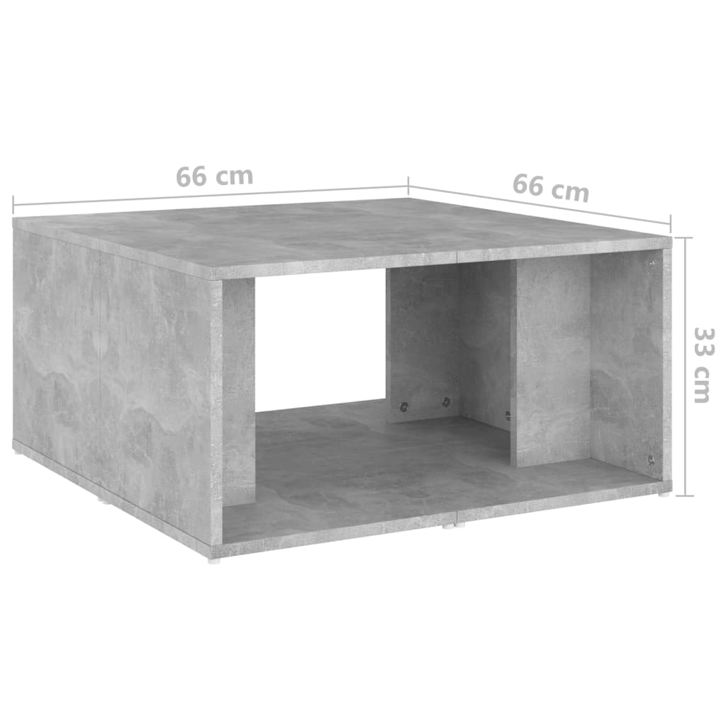 Salontafels 4 st 33x33x33 cm spaanplaat betongrijs