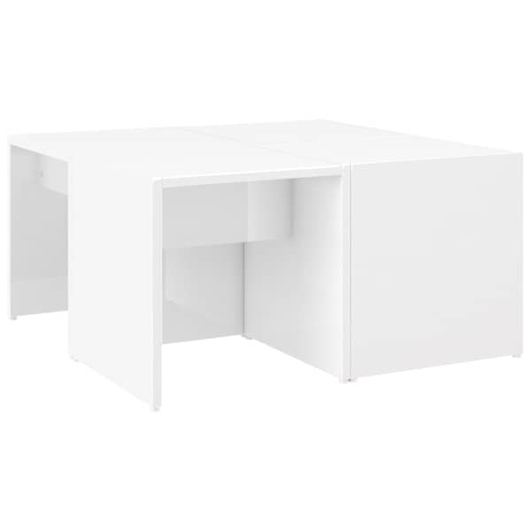vidaXL kohvilaud 4 tk, k&otilde;rgl&auml;ikega, valge, 33x33x33 cm, tehispuit