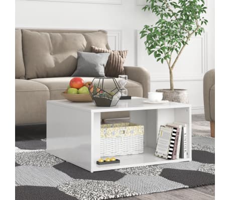 vidaXL Salongbord 4 stk høyglans hvit 33x33x33 cm konstruert tre