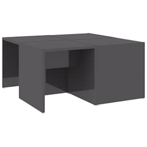 Konferenční stolky 4 ks šedé vysoký lesk 33x33x33cm dřevotříska - obrázek 2