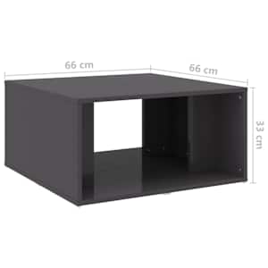 Konferenční stolky 4 ks šedé vysoký lesk 33x33x33cm dřevotříska - obrázek 10