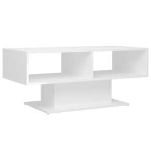 Konferenční stolek bílý vysoký lesk 103,5x50x44,5cm dřevotříska - obrázek 2
