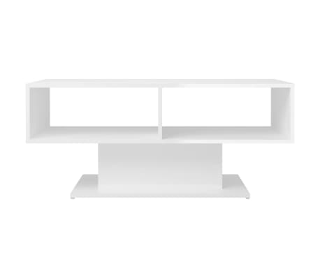 vidaXL Table basse blanc brillant 103,5x50x44,5 cm bois d'ing&eacute;nierie