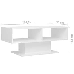 Konferenční stolek bílý vysoký lesk 103,5x50x44,5cm dřevotříska - obrázek 6