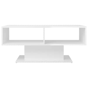 vidaXL Table basse blanc brillant 103,5x50x44,5 cm bois d'ing&eacute;nierie