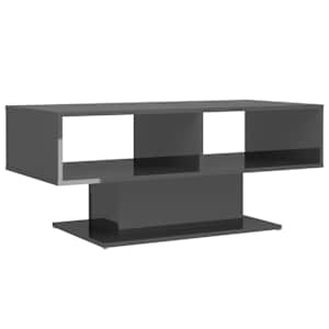 Konferenční stolek šedý vysoký lesk 103,5x50x44,5cm dřevotříska - obrázek 2