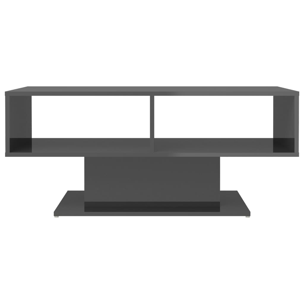 

vidaXL Salontafel 103,5x50x44,5 cm spaanplaat hoogglans grijs