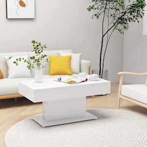 Klubska mizica bela 96x50x45 cm iverna plošča