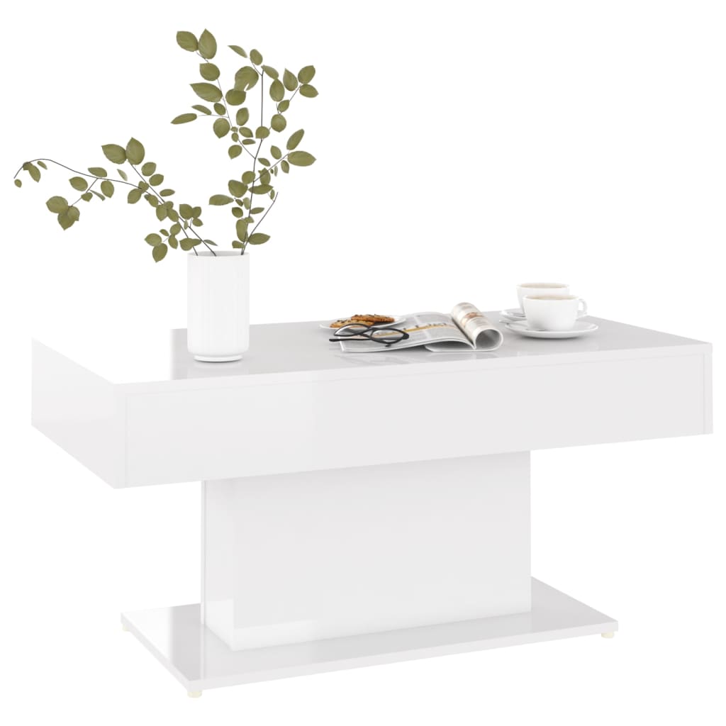 

vidaXL Salontafel 96x50x45 cm spaanplaat hoogglans wit