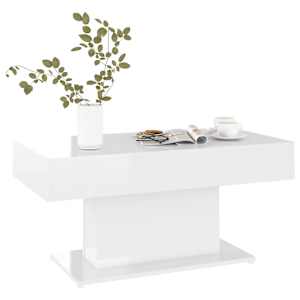 vidaXL Salongbord høyglans hvit 96x50x45 cm konstruert tre