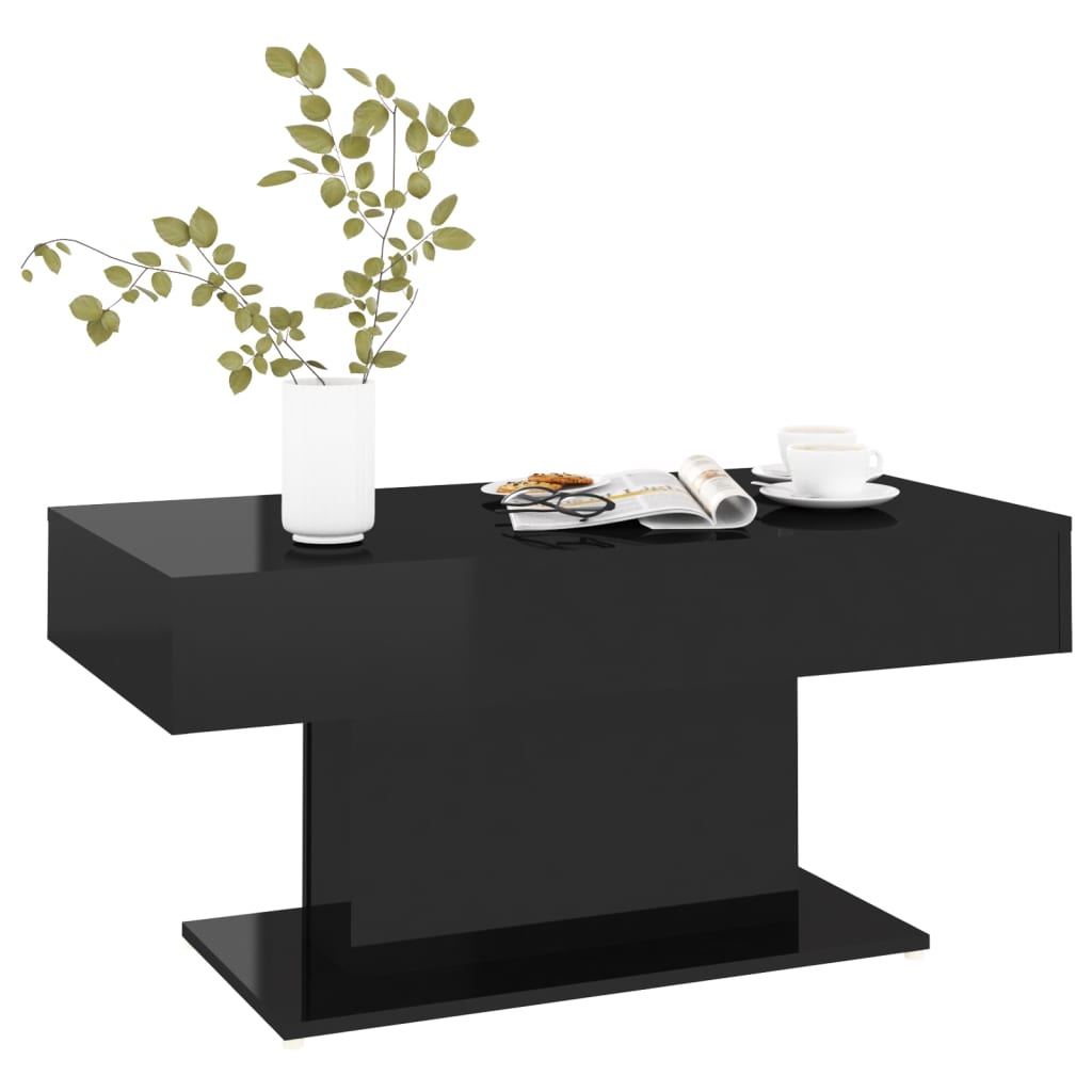 

vidaXL Salontafel 96x50x45 cm spaanplaat hoogglans zwart