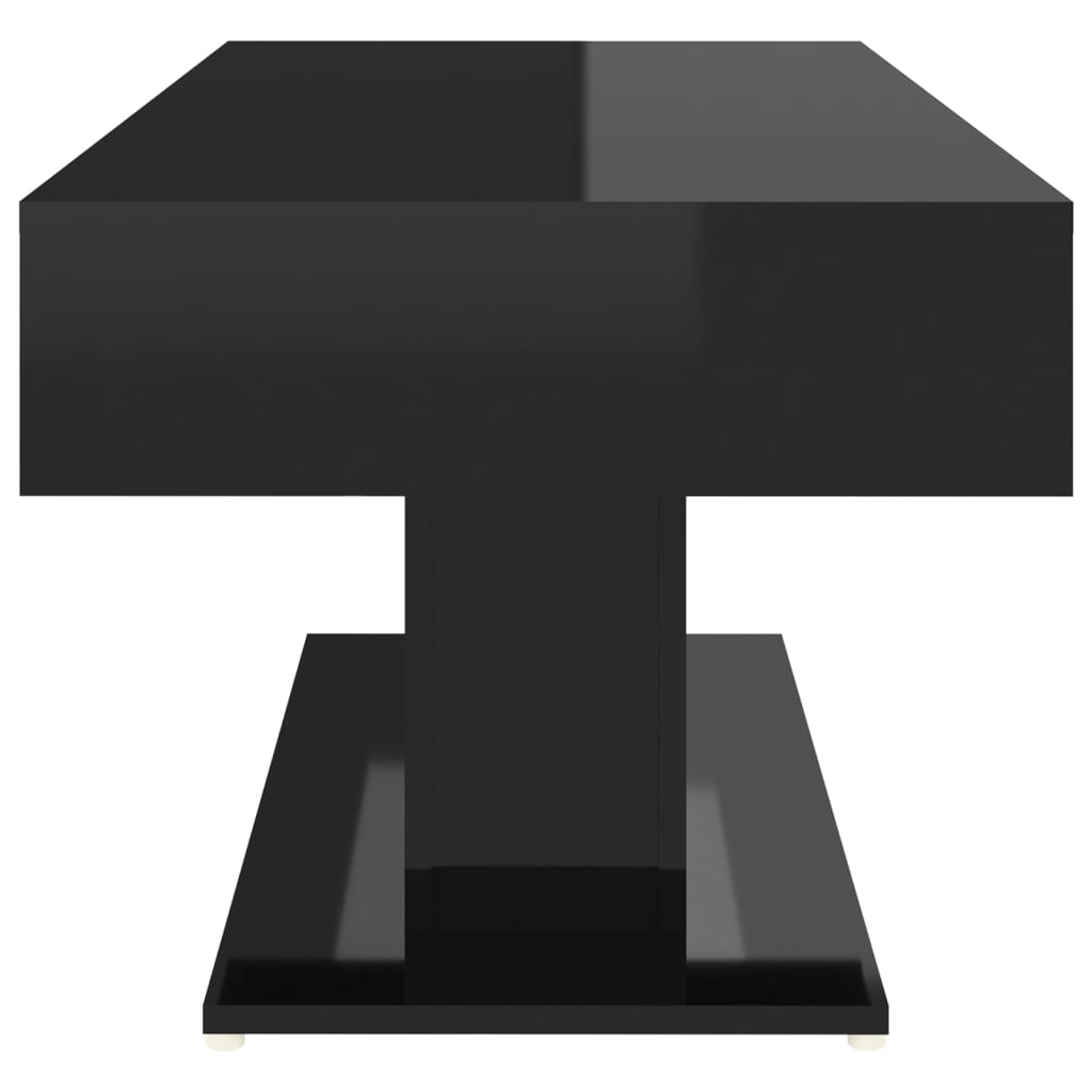 Salontafel 96x50x45 cm spaanplaat hoogglans zwart