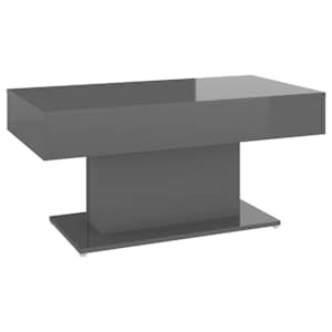 Konferenční stolek šedý vysoký lesk 96 x 50 x 45 cm dřevotříska - obrázek 2