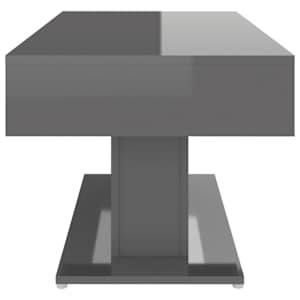 Konferenční stolek šedý vysoký lesk 96 x 50 x 45 cm dřevotříska - obrázek 5