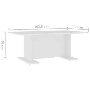 Konferenční stolek bílý 103,5 x 60 x 40 cm dřevotříska - obrázek 6
