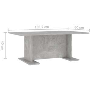 Konferenční stolek betonově šedý 103,5 x 60 x 40 cm dřevotříska - obrázek 6