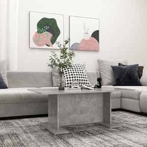 Klubska mizica betonsko siva 103,5x60x40 cm iverna plošča