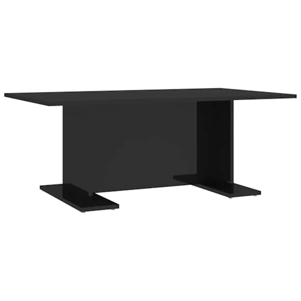 vidaXL kohvilaud, k&otilde;rgl&auml;ikega, must, 103,5x60x40 cm, puitlaastplaat