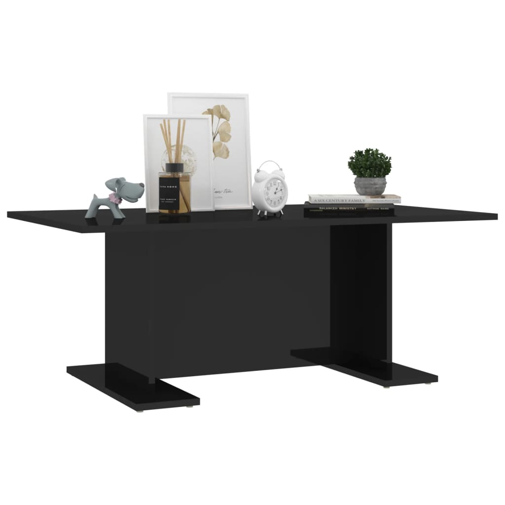 

vidaXL Salontafel 103,5x60x40 cm spaanplaat hoogglans zwart