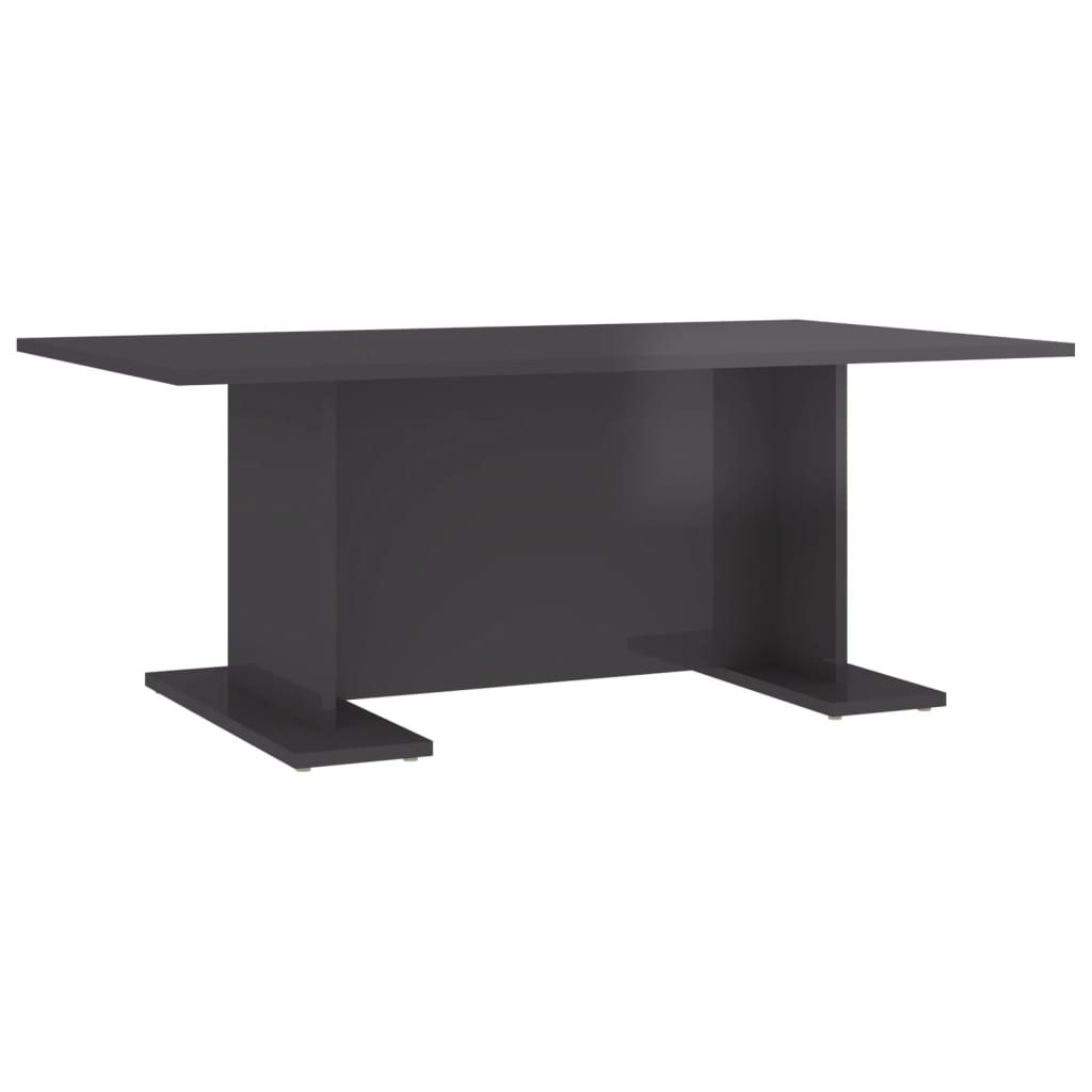 vidaXL Konferenční stolek šedý vysoký lesk 103,5x60x40 cm dřevotříska