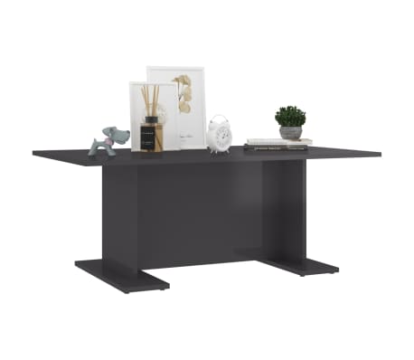 vidaXL Salongbord høyglans grå 103,5x60x40 cm konstruert tre