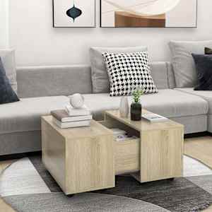 Klubska mizica sonoma hrast 60x60x38 cm iverna plošča