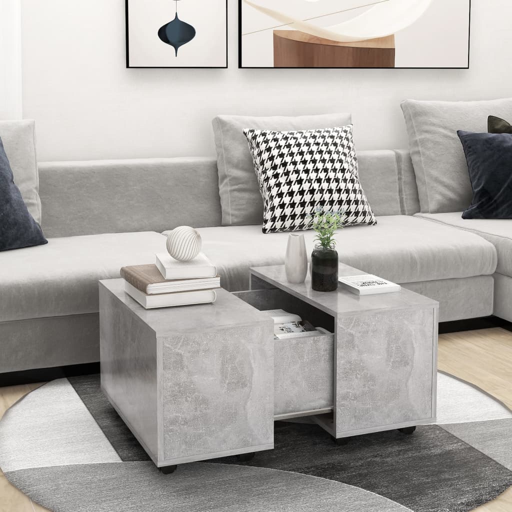 vidaXL sofabord 60x60x38 cm spånplade betongrå