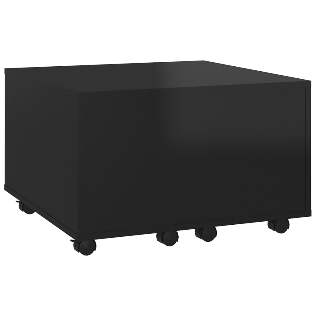 kafijas galdiņš, spīdīgi melns, 60x60x38 cm, skaidu plāksne | Stepinfit.lv