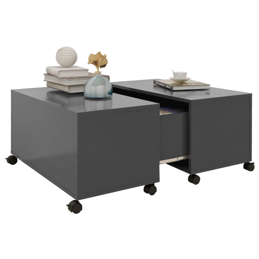 

vidaXL Salontafel 75x75x38 cm spaanplaat grijs