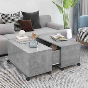 Klubska mizica betonsko siva 75x75x38 cm iverna plošča