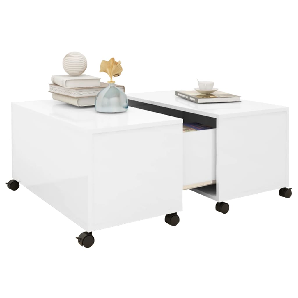 

vidaXL Salontafel 75x75x38 cm spaanplaat hoogglans wit